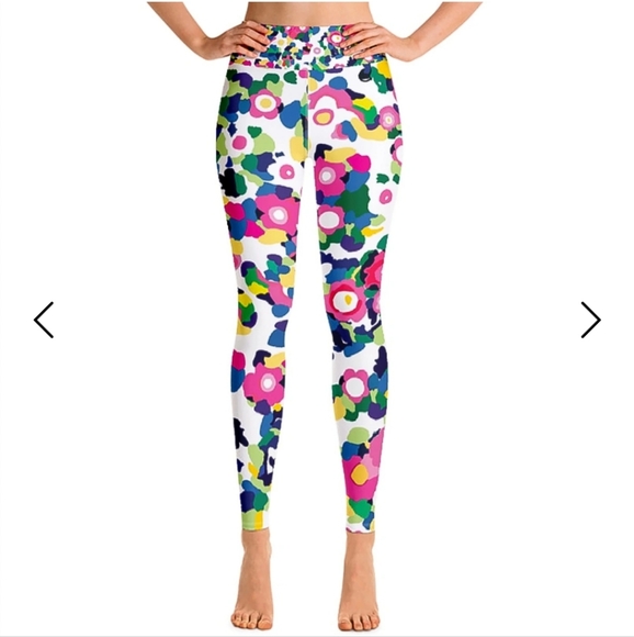 Jessie Zhao High Rise Yoga Leggings in Pink Garden Print Sz Small NWOT - Picture 1 of 10
